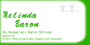 melinda baron business card